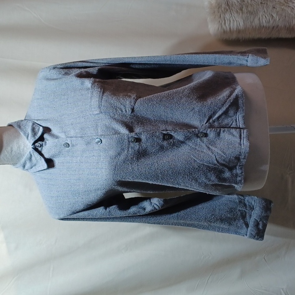 Victoria's Secret Pajama Top Small Gray Flannel Shirt